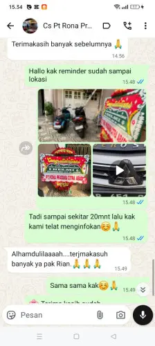 Testimonial Papan Bunga cilegon